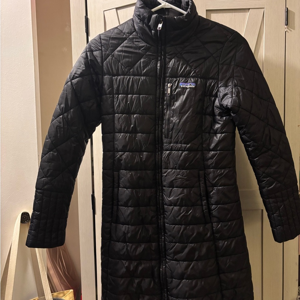 Patagonia Long Quilted Black Puffer Coat